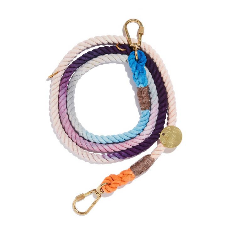 Laisse pour chien en corde de coton The Lois Ombre, ajustable pour la vente par Found My Animal