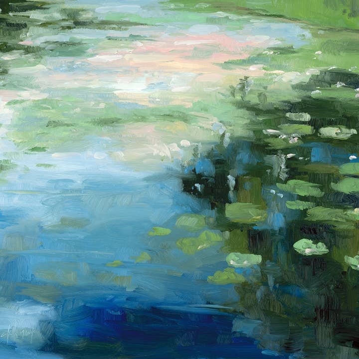 Water Lilies Horizontal Canvas Print for wholesale by Michelle Blackhawk Studio