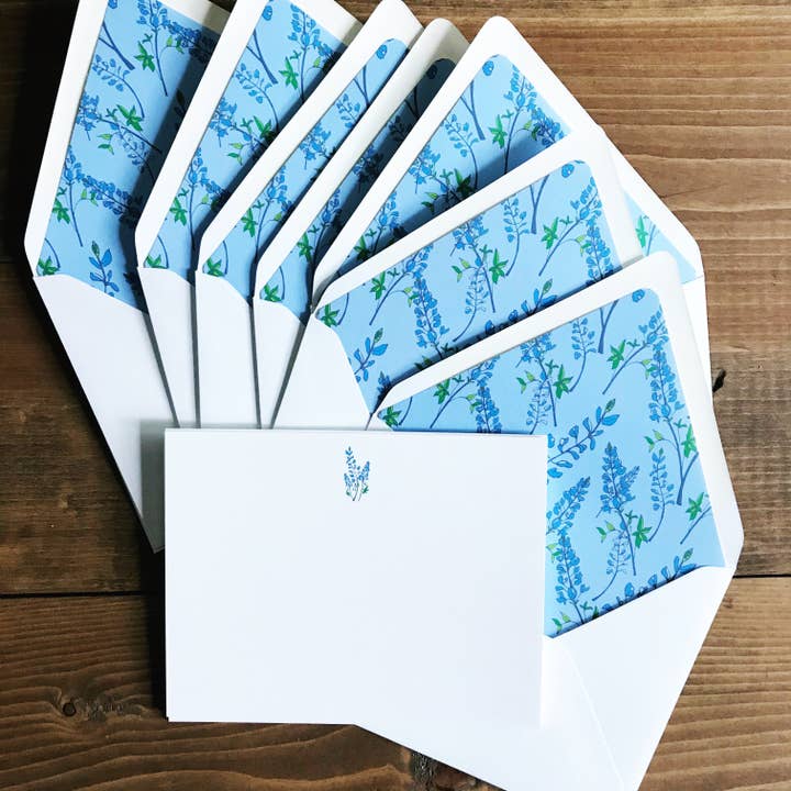 Carte Bluebonnet avec enveloppe doublée pour la vente par Spice Paper Designs