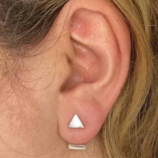 Silver Strength And Balance Earrings for wholesale by Elissar Couture