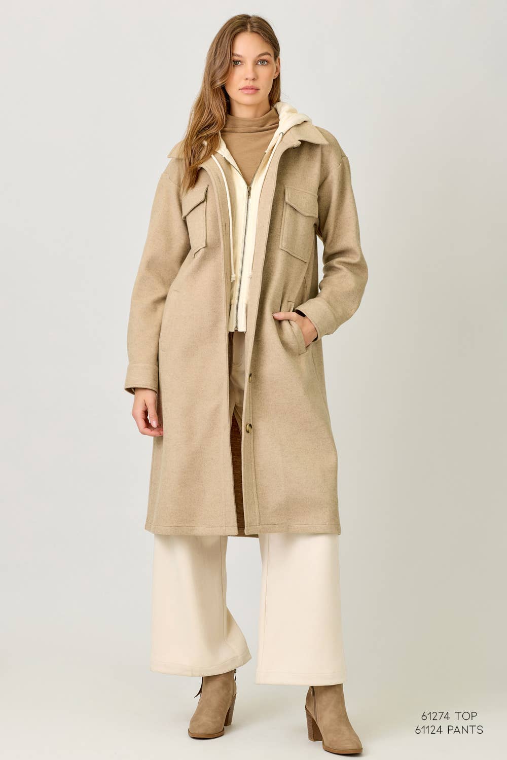 Mystree – Engroshandel Frakke - Dame – 60737 Twofer hættetrøje massiv frakke36