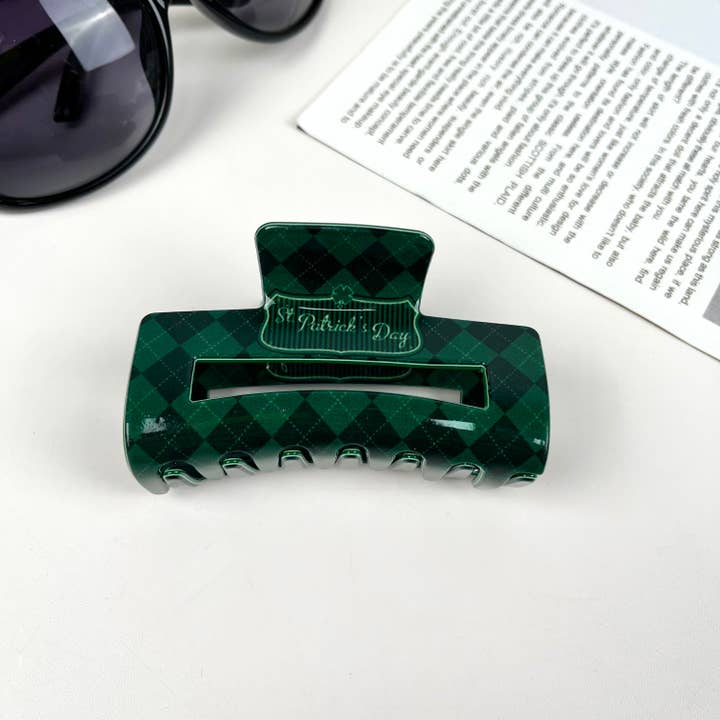 mildstyles - Wholesale Hair clip – Women’s - St. Patrick's Day shamrock cutout rectangular hairpin3