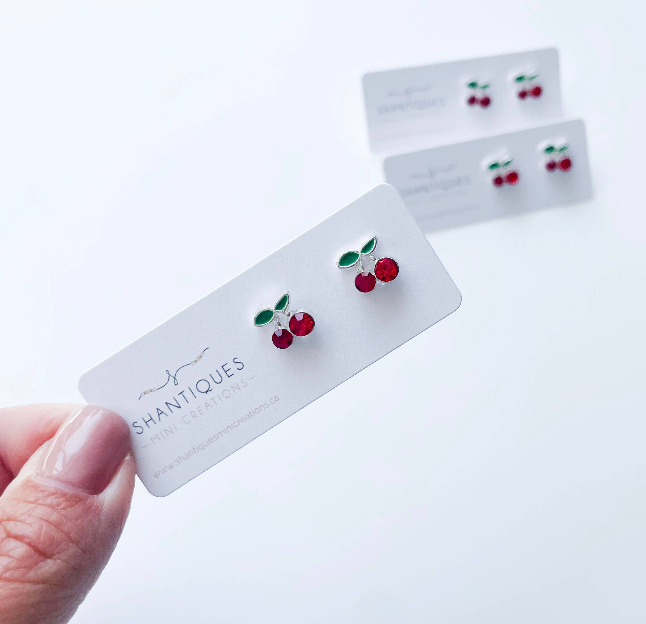 Shantiques Mini Creations - Wholesale Stud/Post Earrings - Earrings - Summer Cherries2