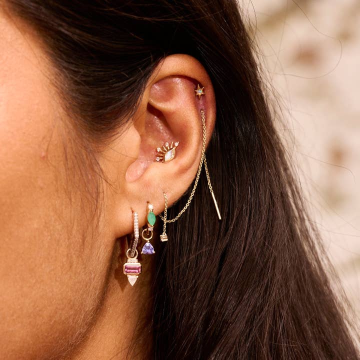 ZOHREH V. JEWELLERY - Wholesale Stud/Post Earrings - Opal Star Flat Back Earring 14k Gold