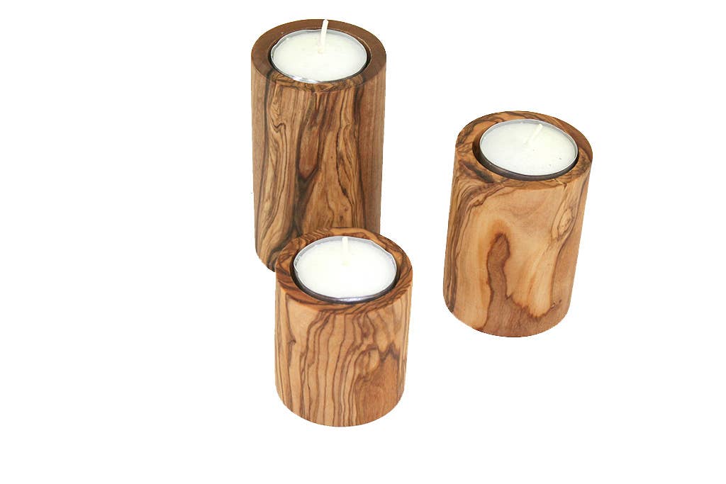 Teelichthalter / Set für Kerzenhalter deinen Faire Deutschland Olivenholz im 3er – Shop im Großhandel