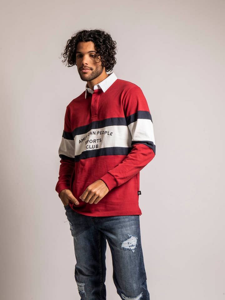 POLO M/L PAPA RHUBARB/SNOW for wholesale by American People