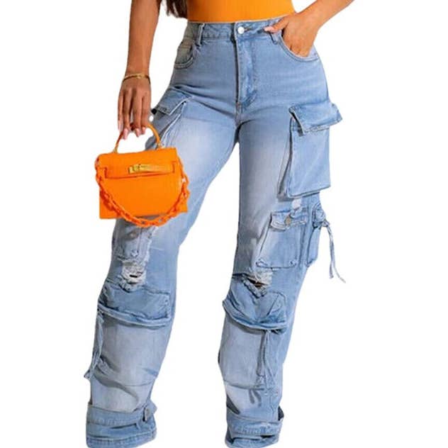 MB Fashion Wholesale - Wholesale Jeans - Women's - MB FASHION ELASTICATED WAIST DENIM PANTS 8483LY10