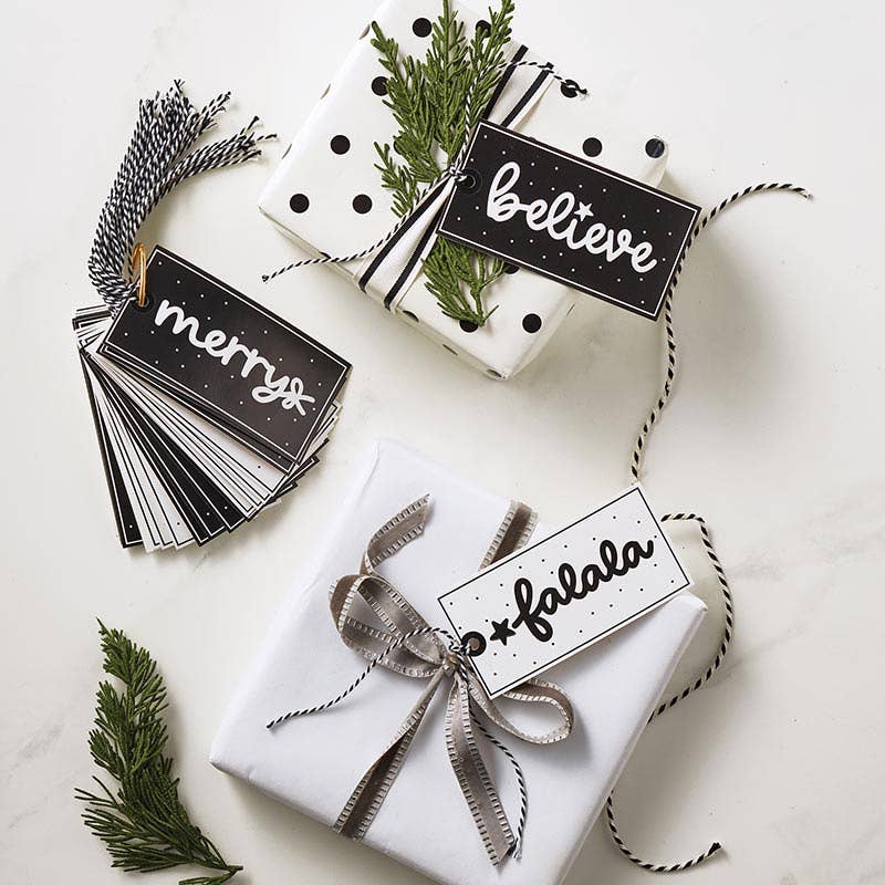 Santa Barbara Design Studio by Creative Brands - Wholesale Gift Tag - Gift Tags Book - Black/White Holiday2