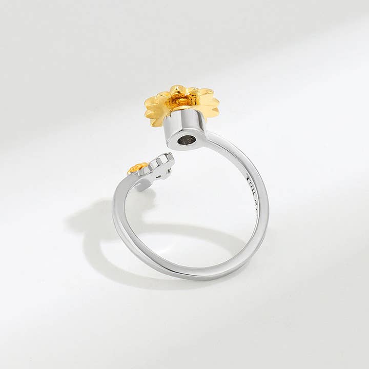 Revelari - Wholesale Multi-Stone Ring - Sunflower Bee Adjustable Open Ring1