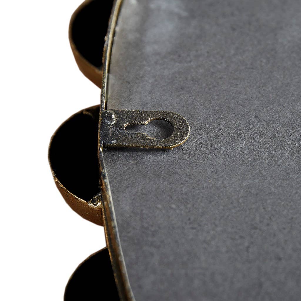 Olliix - Vente Miroir mural - Miroir mural encadré en fer rond Doré16