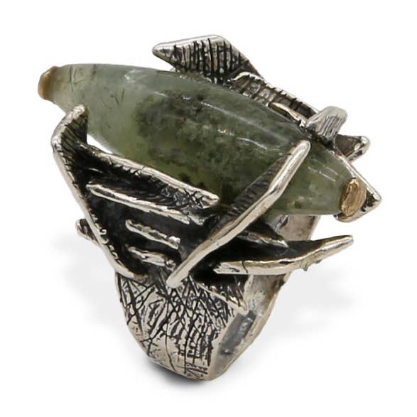 Anello in argento 925 e inserti in bronzo (AR041) per la vendita all'ingrosso da parte di Mandile Gioielli