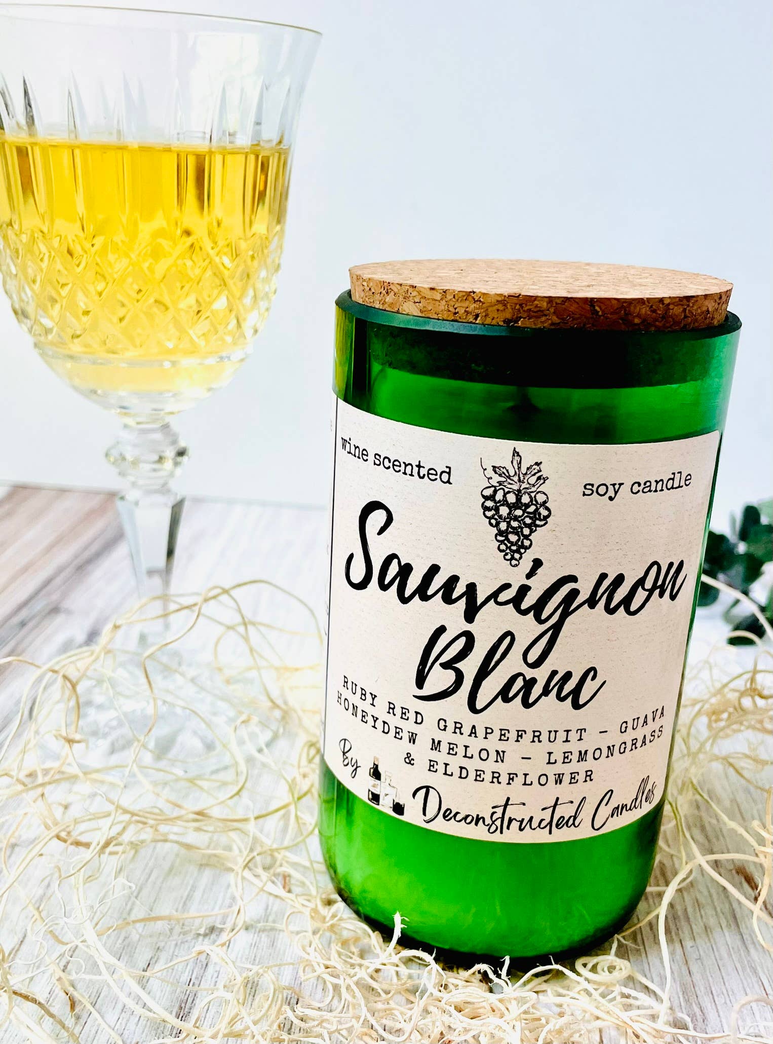 deconstructed candles – Engroshandel Glaslys – Vinflaskelys Korktop duftende af Wine Expert Soy Wax17