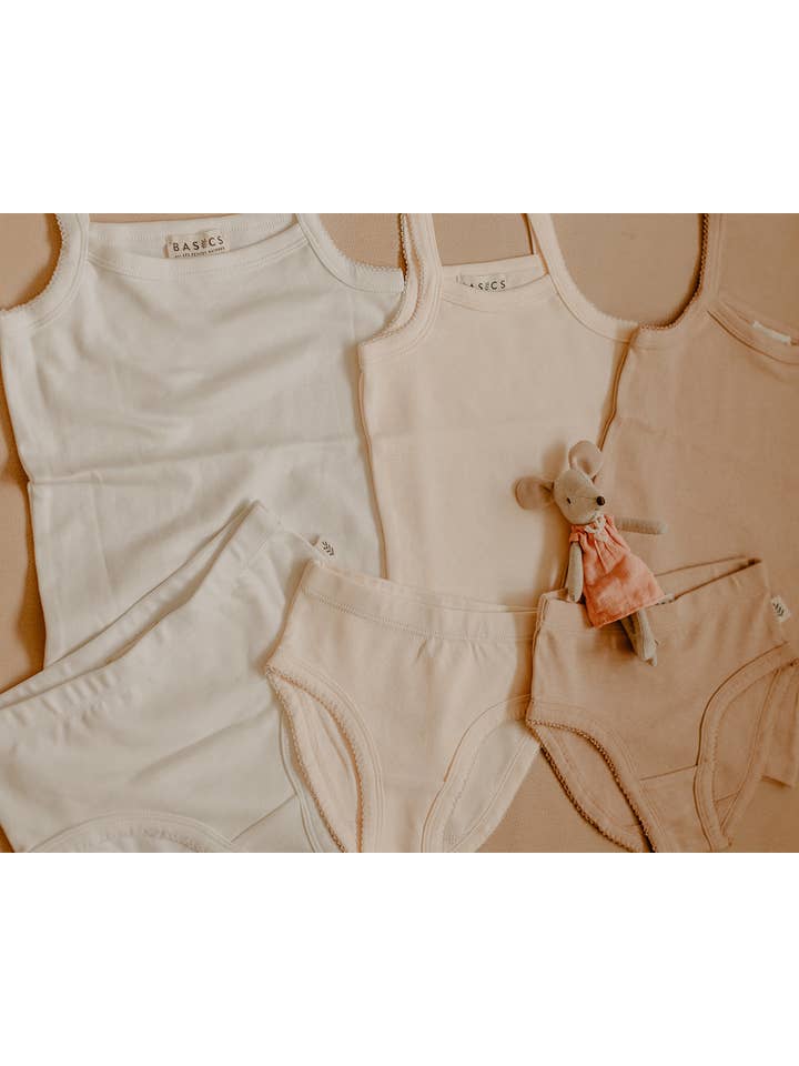 Les Petites Natures - Wholesale Underwear - Kids - Tank top & Underwear Set - Coconut Milk