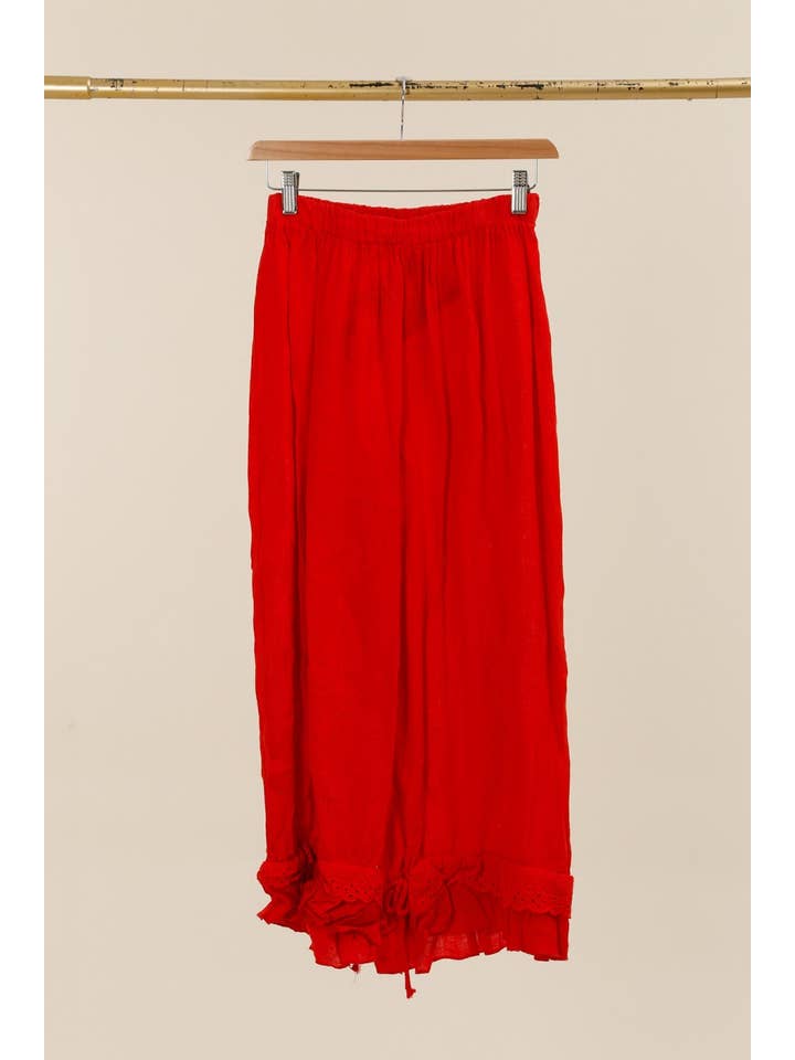 la maison des fibres naturelles - Wholesale Broek - Dames - Elegante broek met opengewerkt borduurwerk 9204 van 100% linnen28