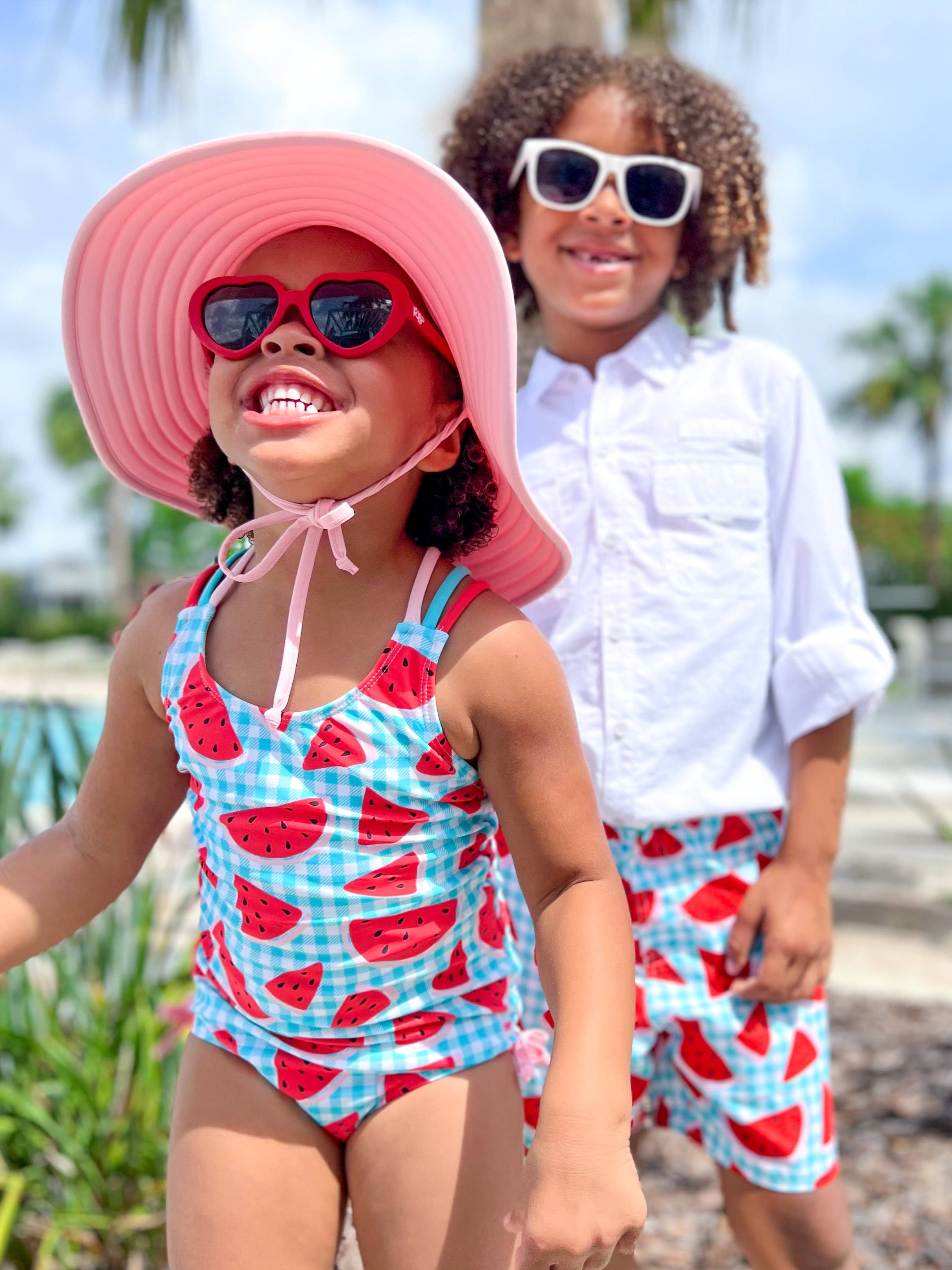 Azul Bañador de Cuadros de Sandía para Niños de venta al por mayor en Faire2