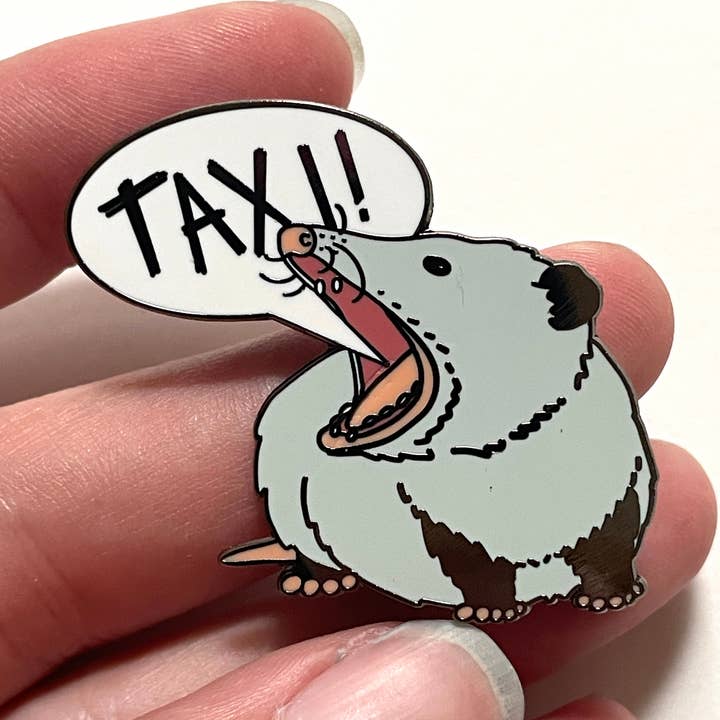 Épinglette en émail Opossum NYC pour la vente par Diana Teeter Art