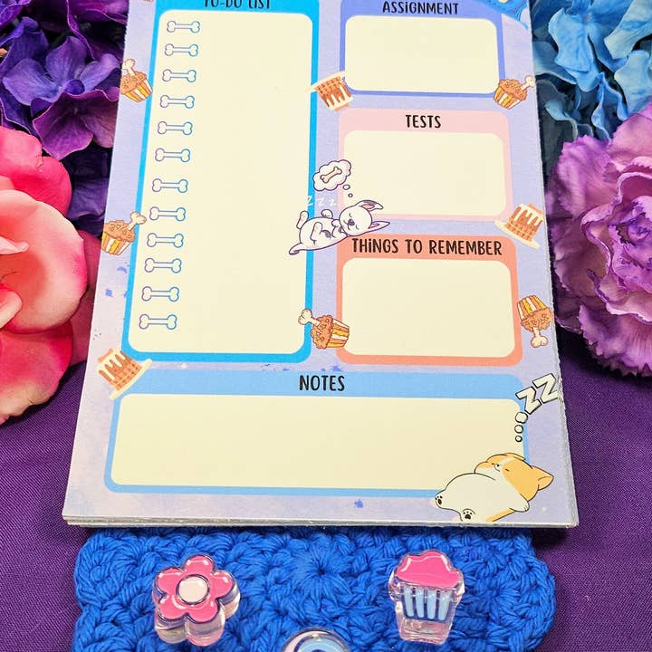 Pupcakes & Cloud Daily Planner Notepad 5.5" x 8.5" for wholesale by Autumnmist Boutique