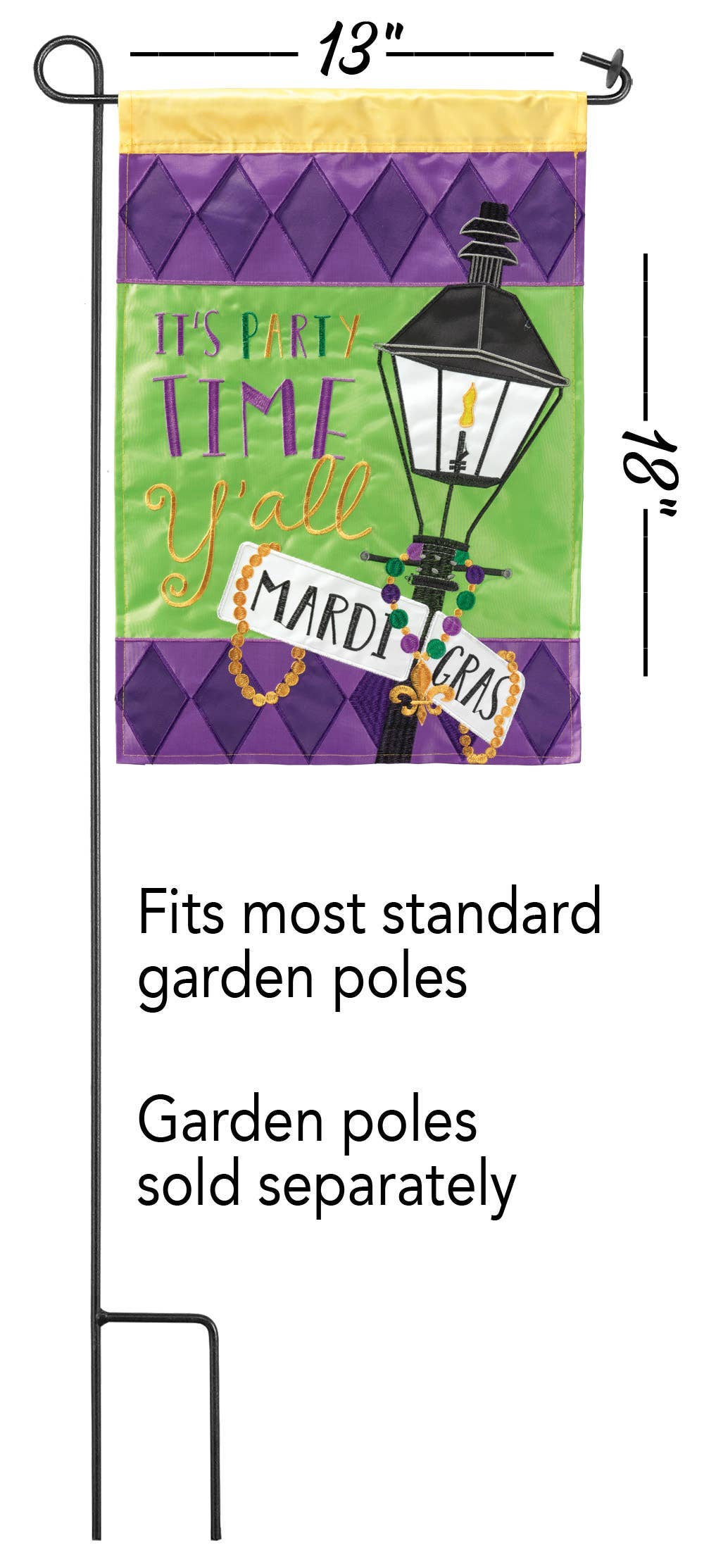 Dicksons - Wholesale Flag - IT'S PARTY TIME Y'ALL LAMPPOST FLAG GRDN1