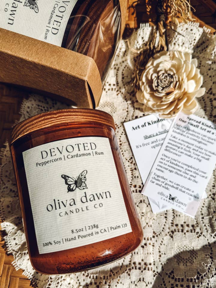 Devoted 9oz Candle - Home Decor & Gifts for wholesale by Oliva Dawn Candle Co