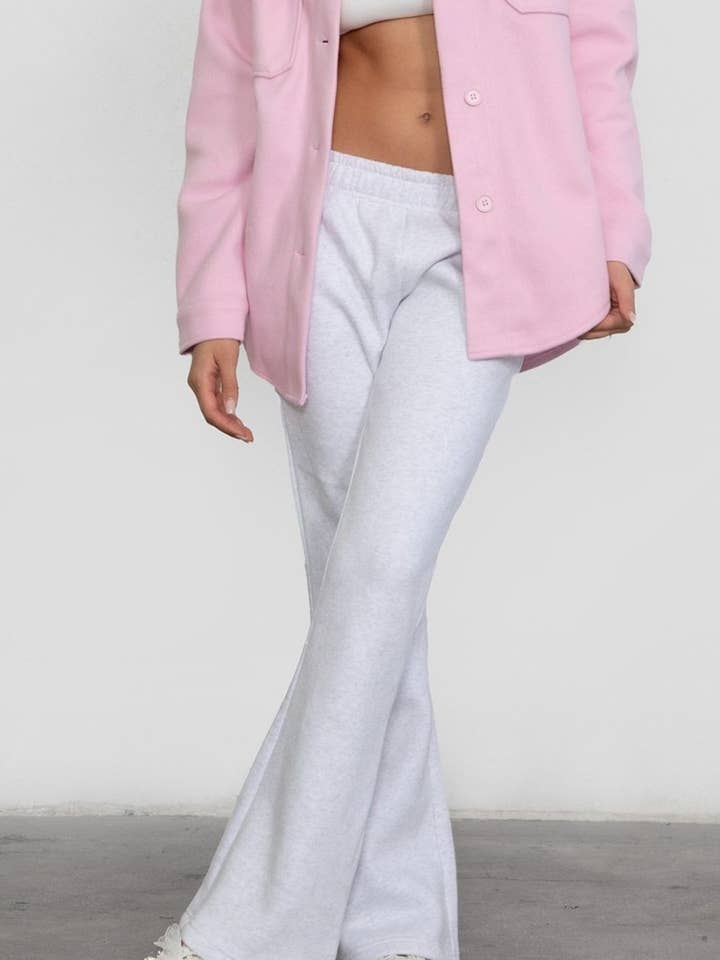 JIYA Essential Fleece Flare Sweat Pants Stretch Waistband for wholesale by TICTOC