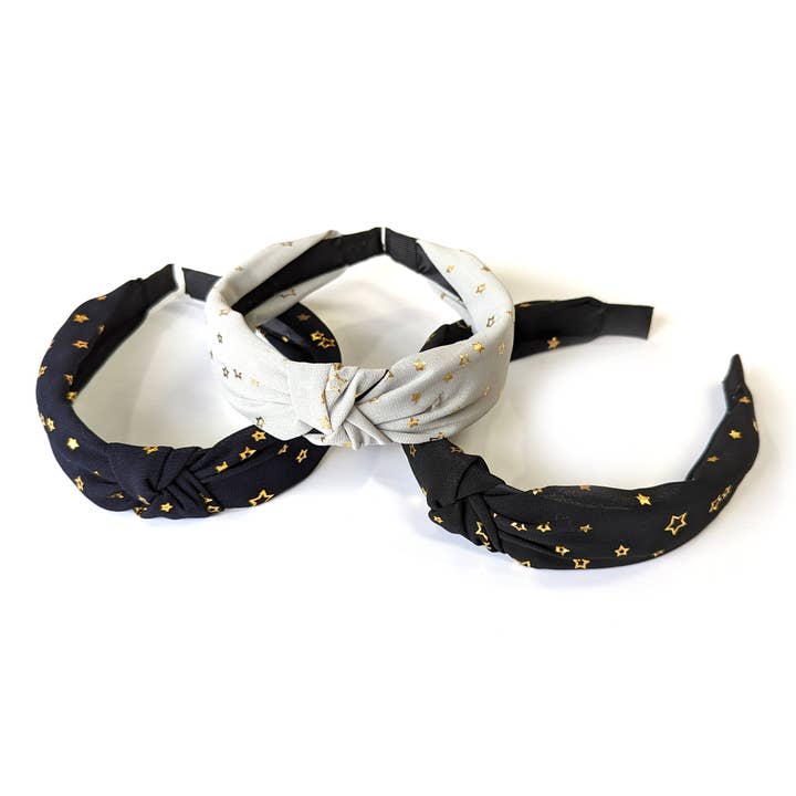 Stars Print Knot Hairband - 12 Assorted for wholesale by Black Ginger