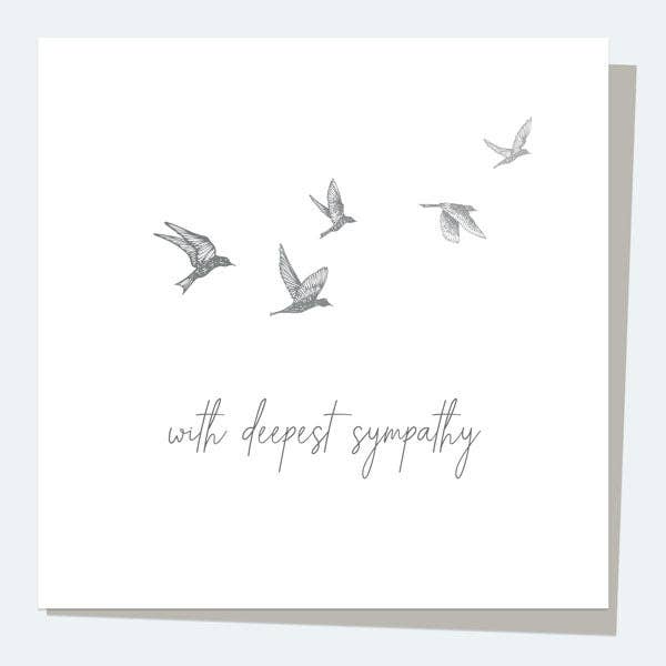 Sympathy Card - Flying Birds With Deepest Sympathy for wholesale by Dotty About Paper