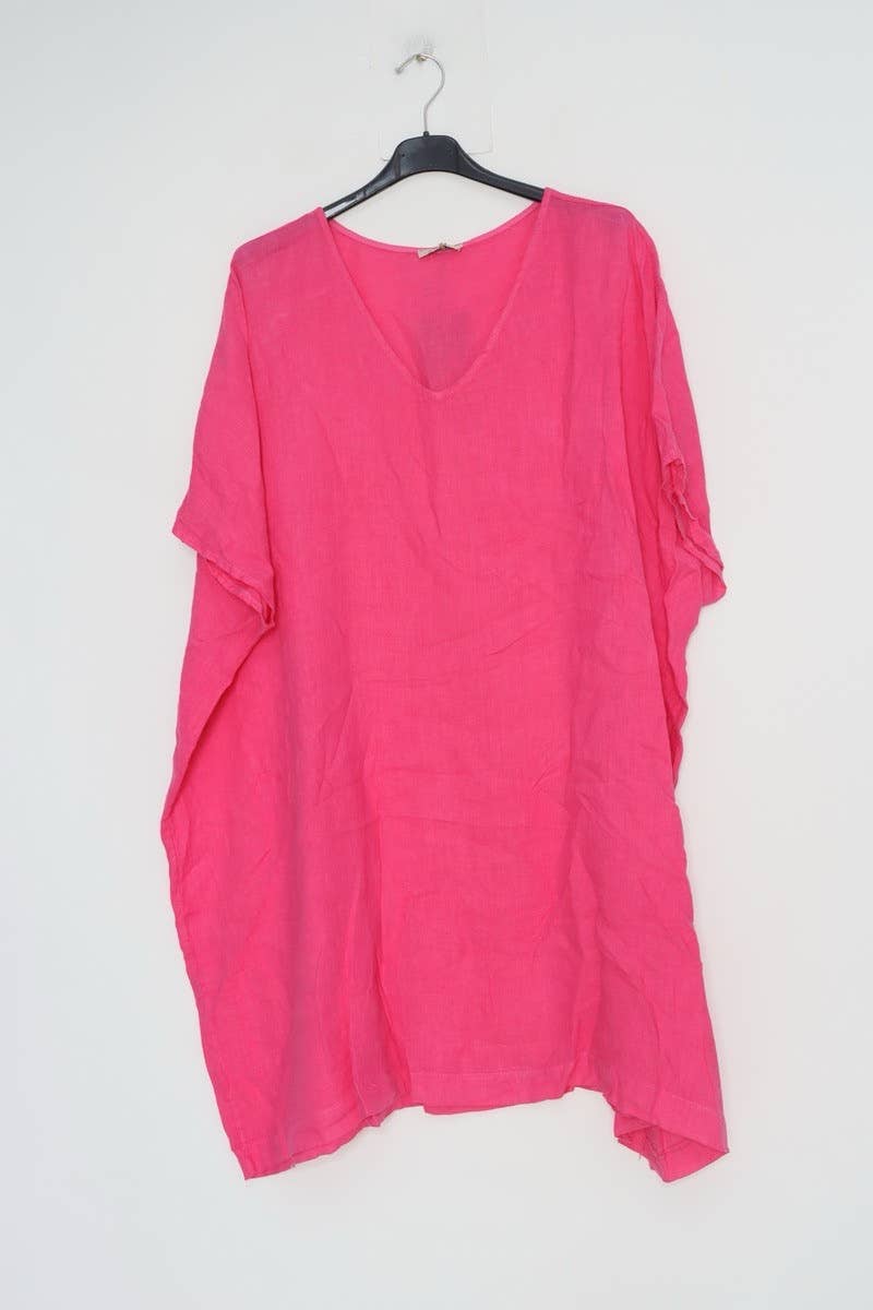 Lea & Luc - Grandes Tailles - Vendita all'ingrosso Vestito - Donna - Vestito in lino taglie comode con scollo a V5