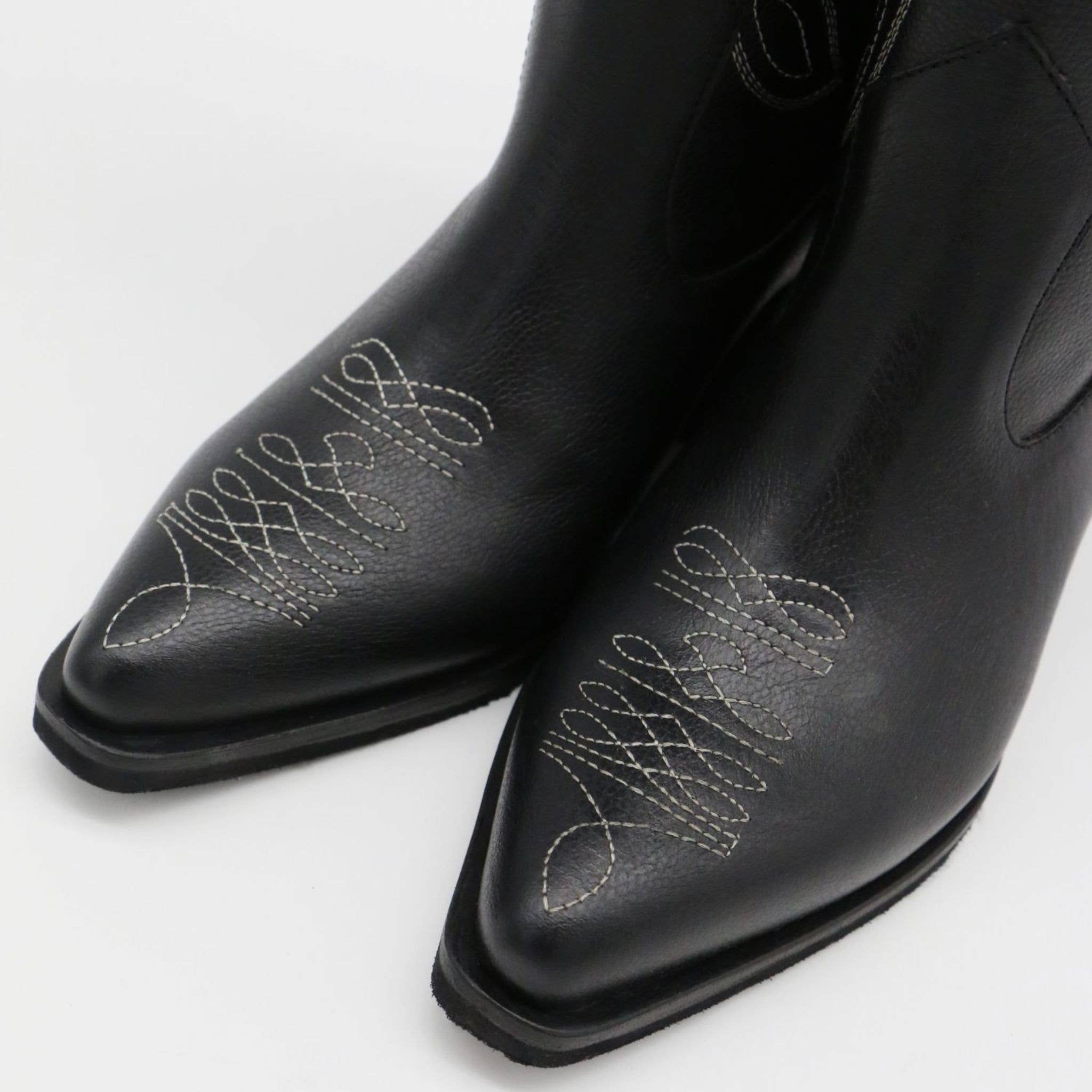 Schwarz Unaufhaltsame Western-Cowboystiefel, schwarze Lederschuhe für Damen für den Großhandel auf Faire12