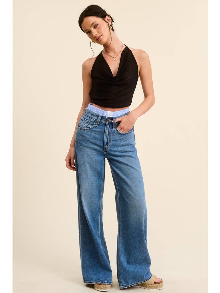 Mimosa - Wholesale Tank Top - Women's - Cowl Neck Open Back Tie Tank Top1