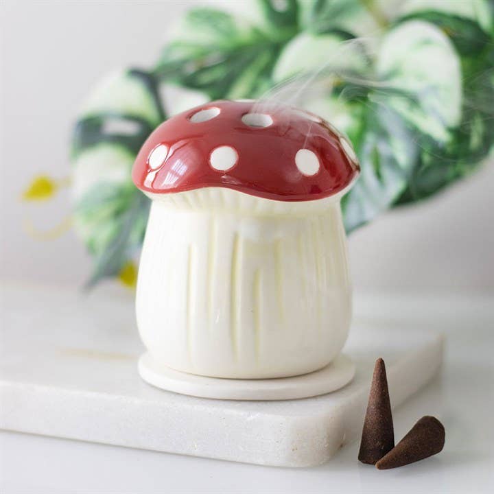 Mushroom incense cone holder for wholesale by Naked Scents