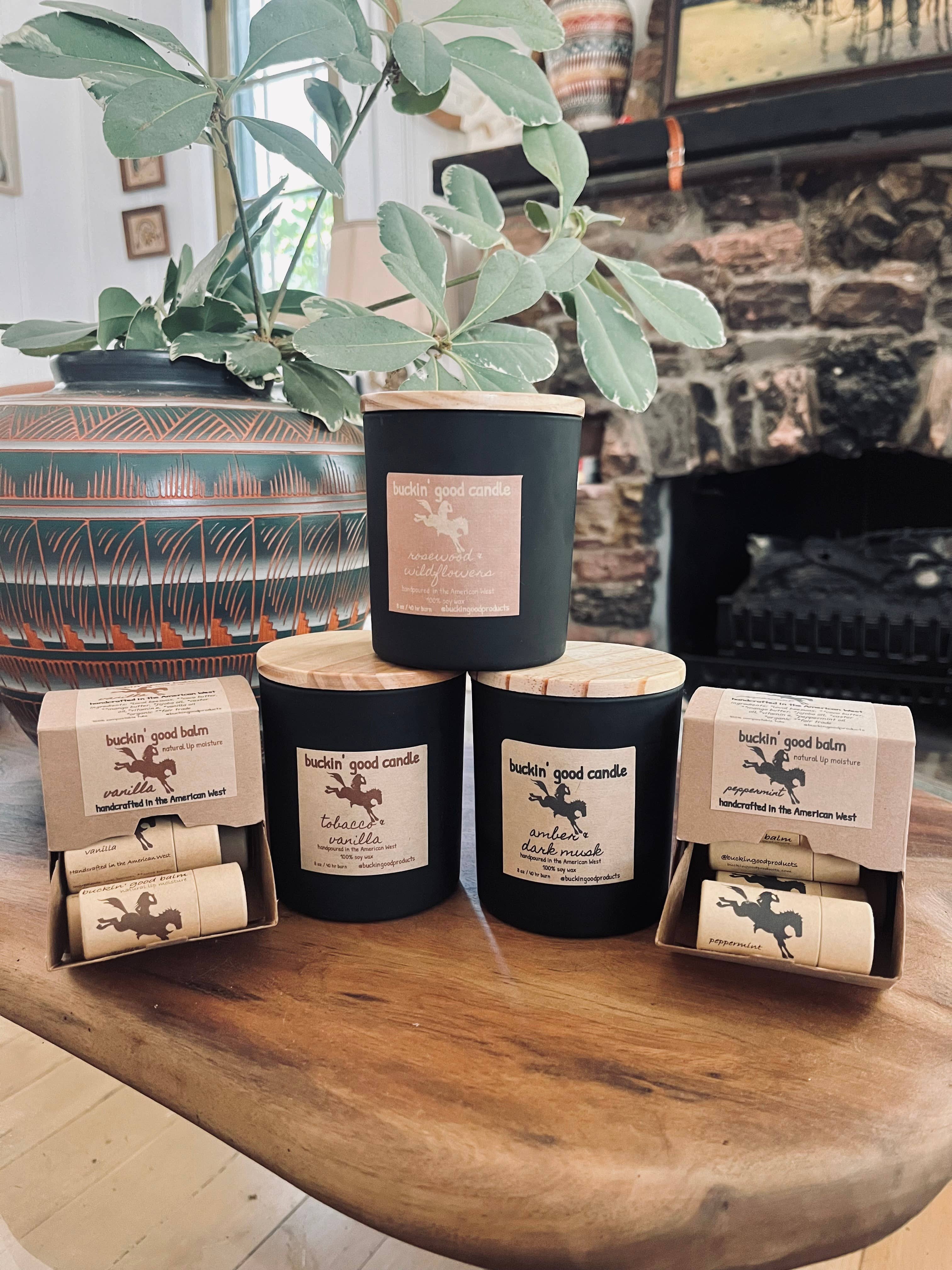 buckin’ good products - Wholesale Jar/Filled Candle - Candle Rosewood + Wildflowers (western decor)2