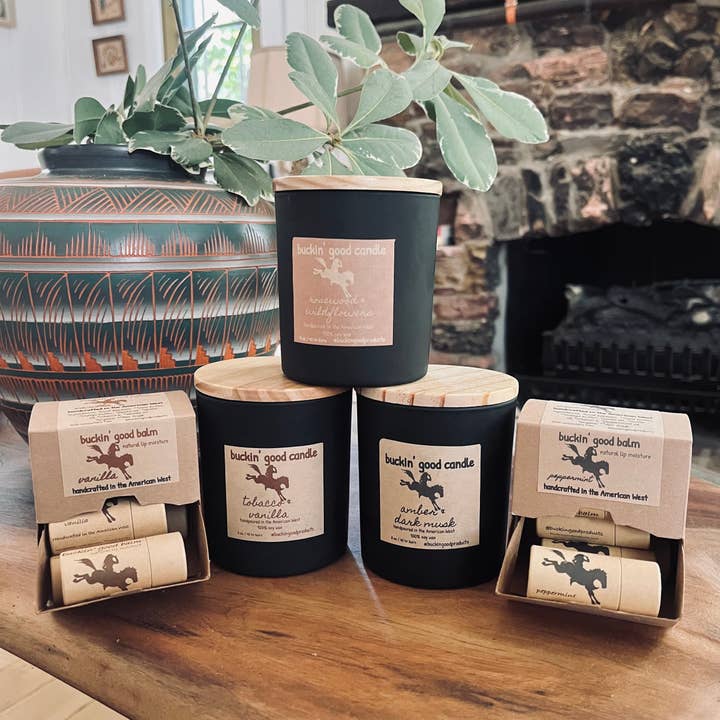 buckin’ good products - Wholesale Jar/Filled Candle - Candle Rosewood + Wildflowers (western decor)2