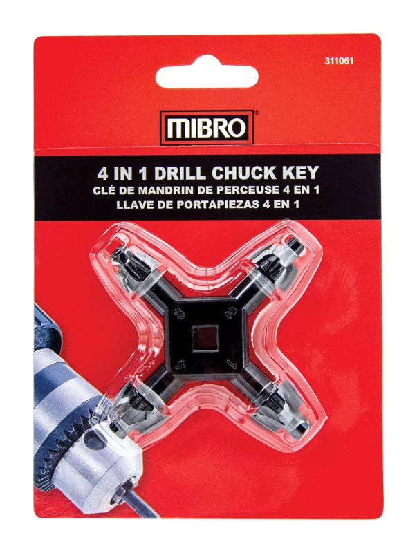 Everyday Supply Co - Wholesale Handy Tool - MIBRO 4-In-1 Drill Chuck Key 1/4 to 1/2 in. Hardened Steel0