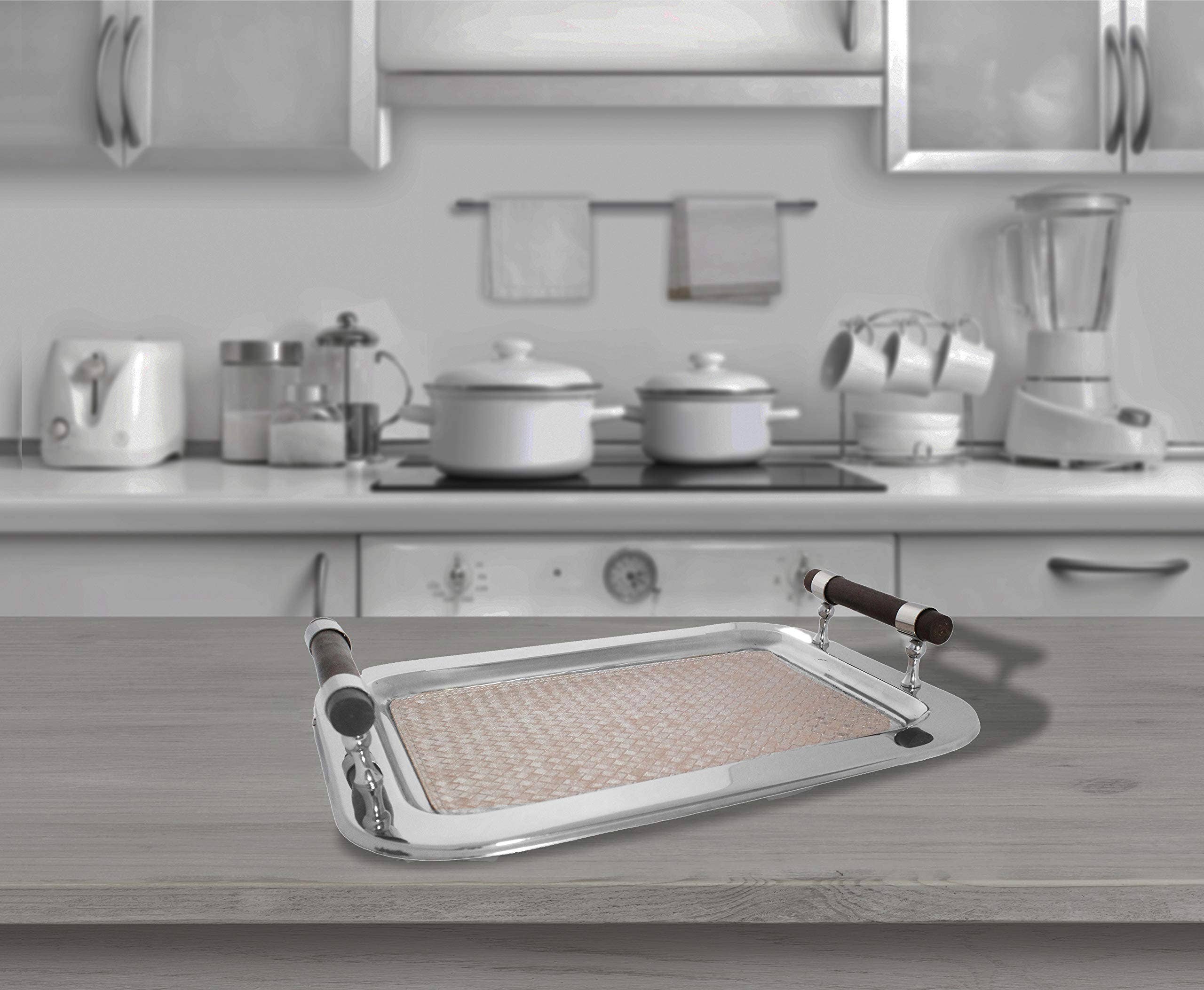 Sol Living - Wholesale Serving Tray - Rectangular Marbled Stainless Steel Serving Tray5