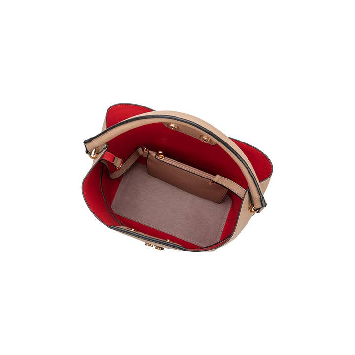 Melie Bianco - Wholesale Top Handle Bag - Women's - Karianna Tan Recycled Vegan Crossbody Bag
