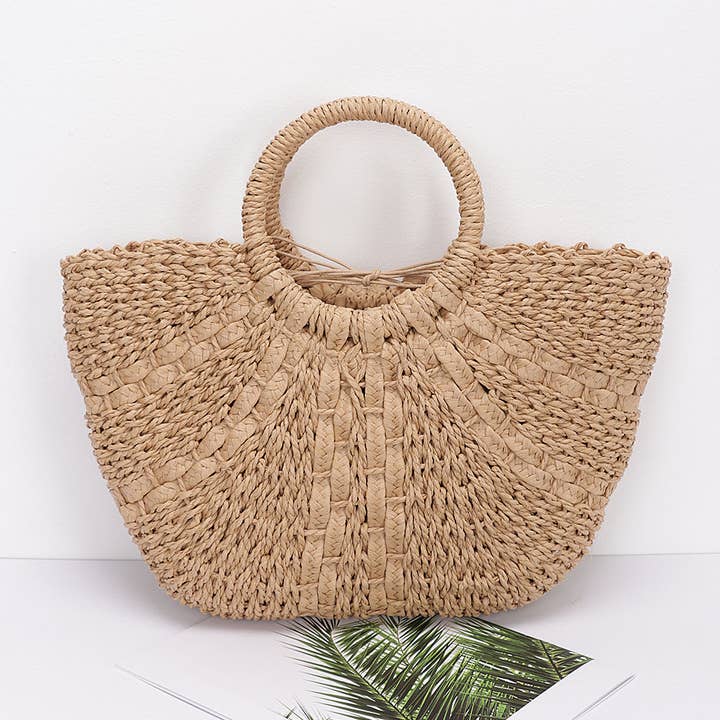 3AM BY H&D ACCESSORIES - Wholesale Tote Bag - Women's - Faux Straw Tote Bag6