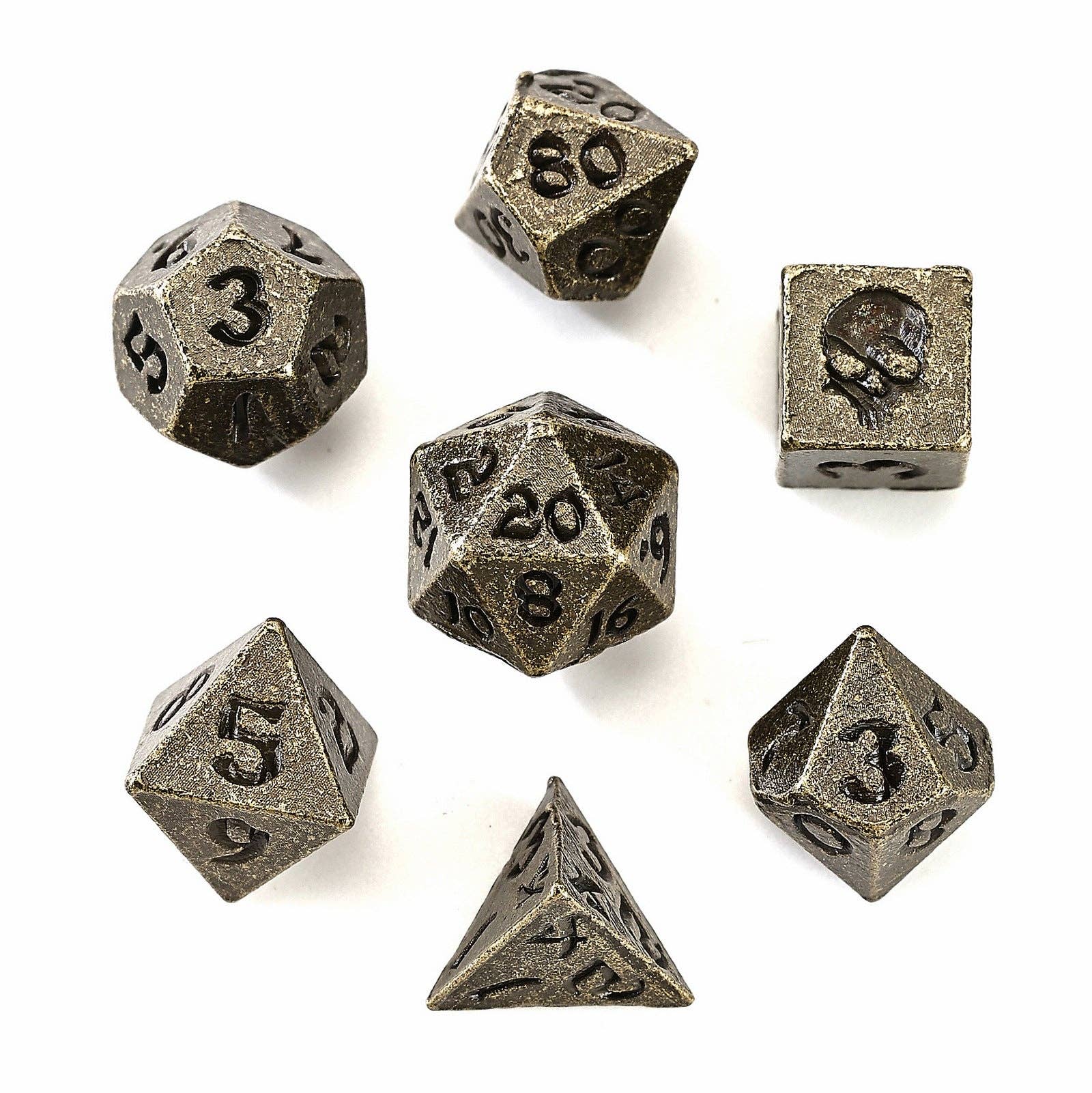Hymgho Premium Dice - Wholesale Dice - Unseelie Mini Metal RPG Dice Set  - Ancient Bronze1