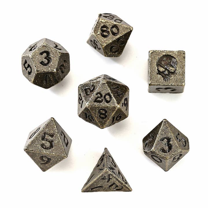 Hymgho Premium Dice - Wholesale Dice - Unseelie Mini Metal RPG Dice Set - Ancient Bronze1