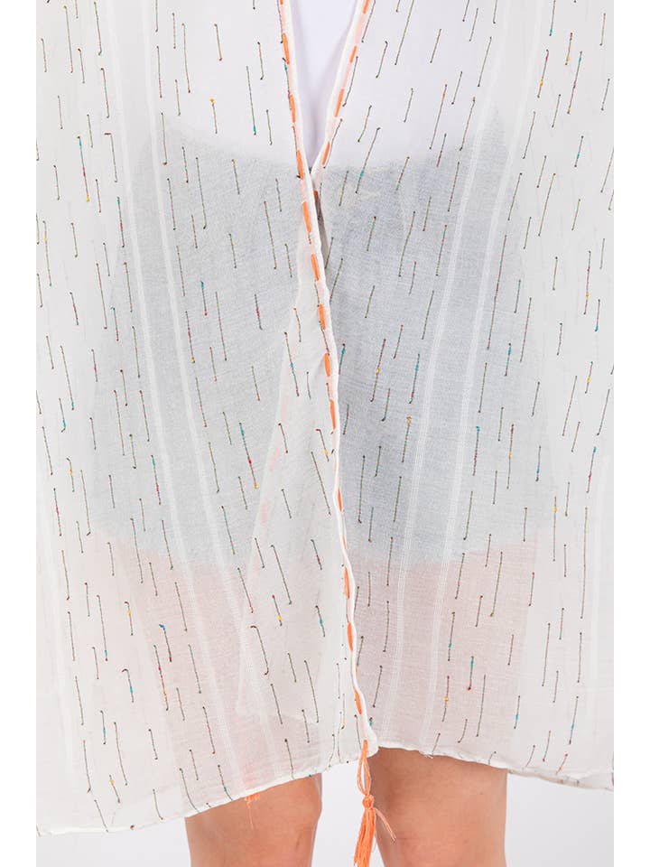 Hana - Wholesale Kimono - Women's - Colored Stitch Trim and Tassel Summer Kimono28