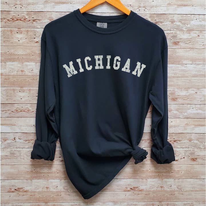 MICHIGAN Graphic Garment dyed T-Shirt for wholesale by Shamaim