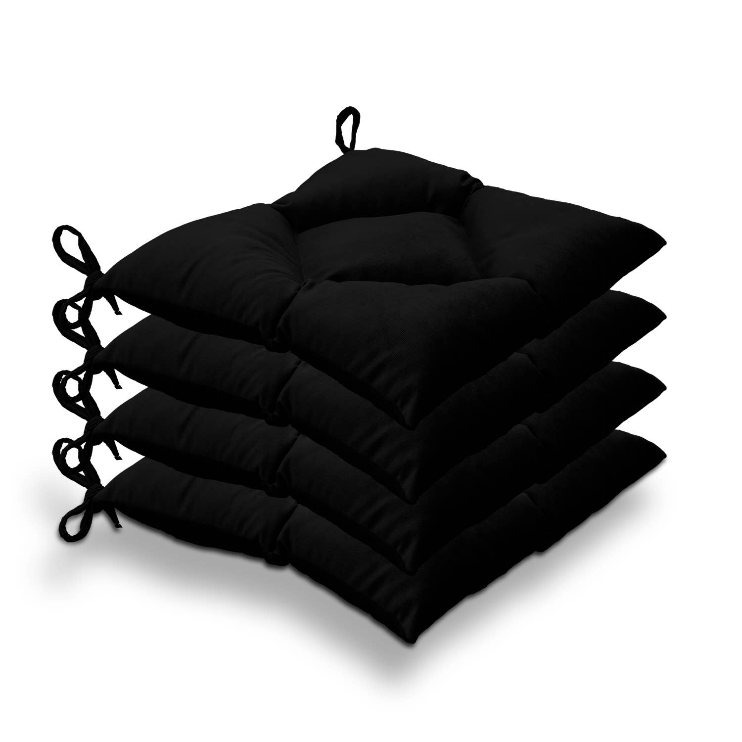 CASASRO - Venta al por mayor Cojines para sillas - CASASRO® Cojines para sillas de comedor | Juego de 4 de 40x40 cm | Tela de terciopelo suave lavable en 9 colores | Cojines con lazos para sujetar8