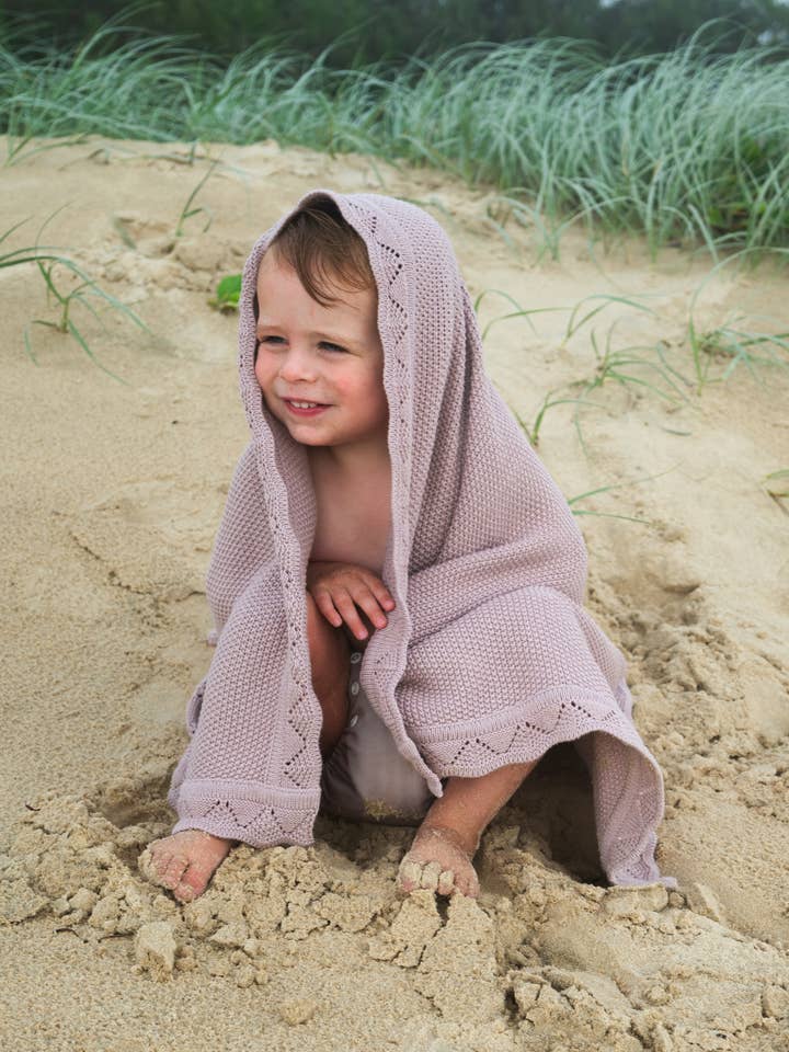 Angus The Label - Wholesale Bedding Blanket - Kids & Baby - Knit Baby Blanket- Mauve