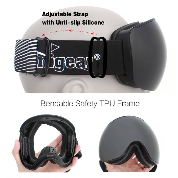 Unigear - Wholesale Swim Goggles - Unisex - Unigear Spherical OTG Anti-fog Ski Goggles with UV400 Lens6