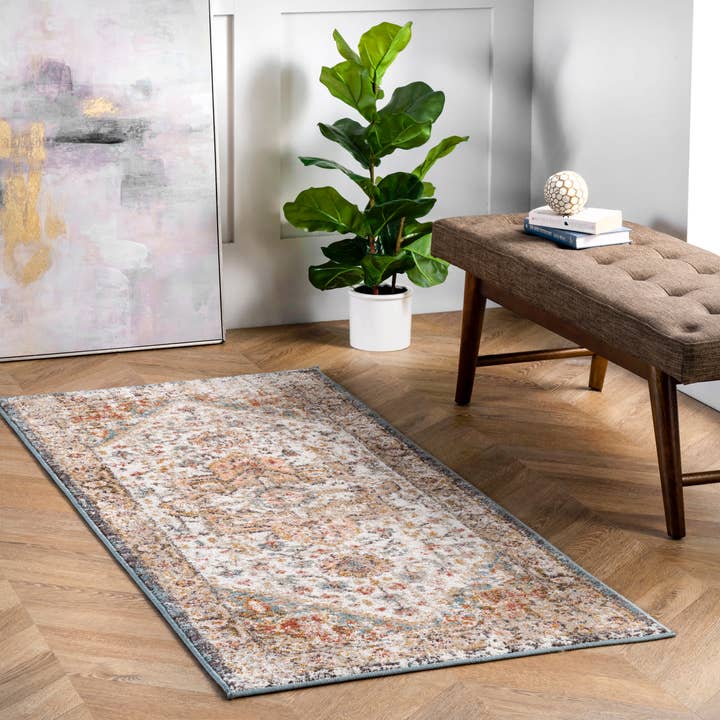 Beige Vintage Medallion Justine Area Rug for wholesale on Faire3