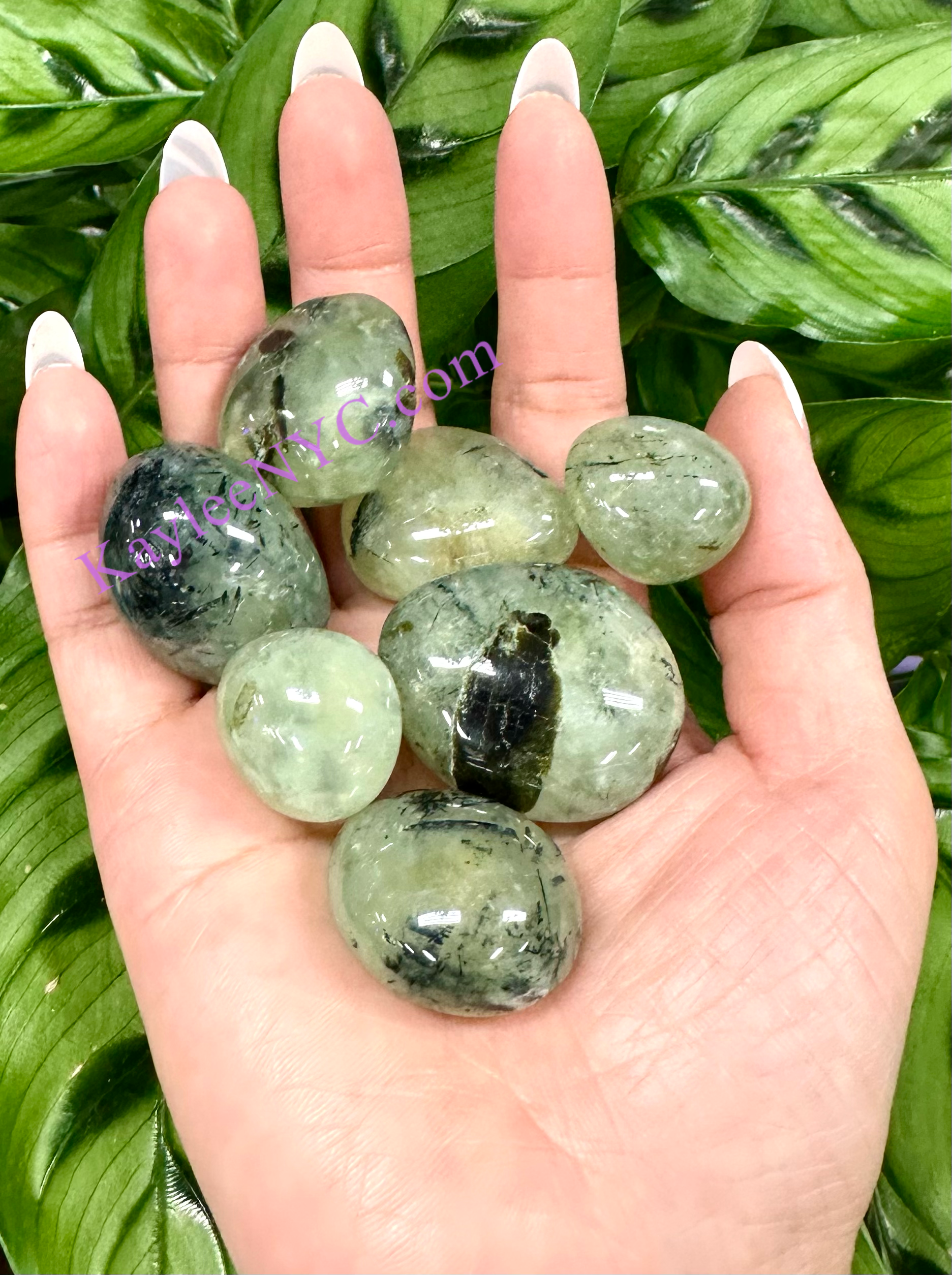 KayleeNYC - Wholesale Spiritual Stone/Crystal - 2 Lbs Natural Prehnite Tumble Healing Energy2