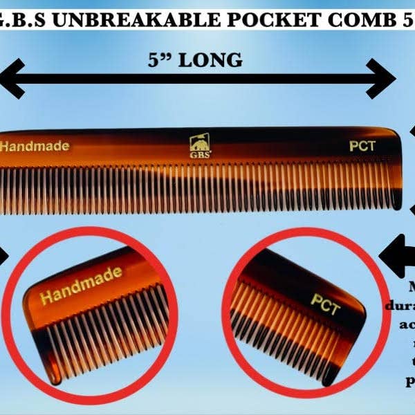 GENTS FINE GROOMING PRODUCTS - Wholesale Hair brush/comb - G.B.S PCT Pocket Comb Fine Toothed Dressing Comb 5"7