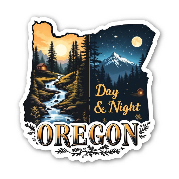 Adesivo a forma di Oregon | Adesivo in vinile impermeabile con mappa per la vendita all'ingrosso da parte di PiggyPrintStickers