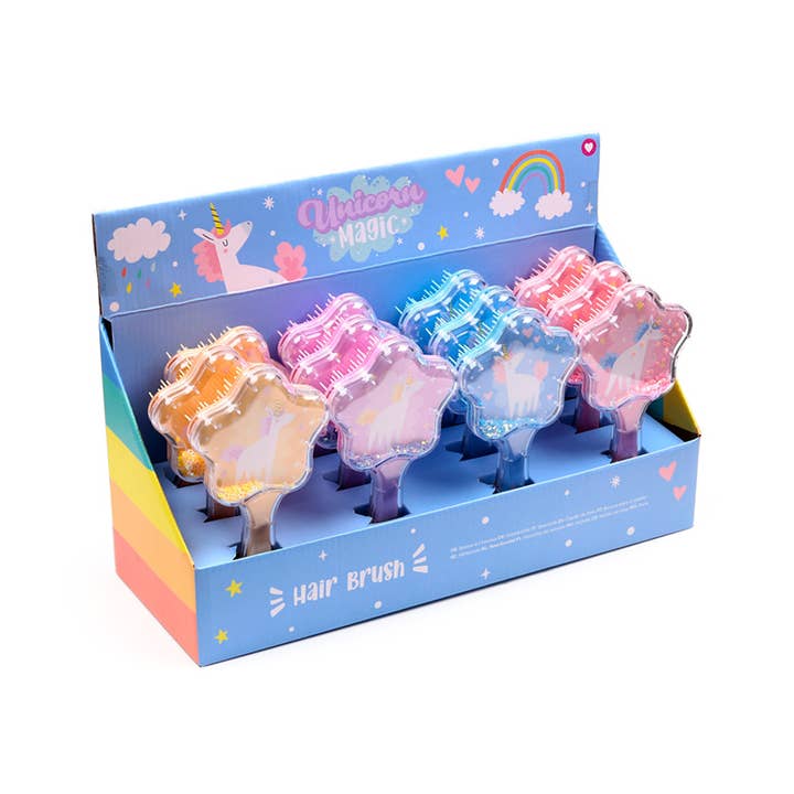 Puckator Ltd – wholesale Hair brush/comb – Unicorn Magic Star Shaped Glitter Hair Brush
