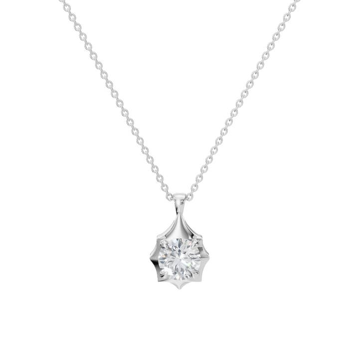 PureYou Jewelry - Wholesale Pendant/charm necklace - 2 CT Round Diamond Solitaire Pendant, 14k Diamond Necklace4