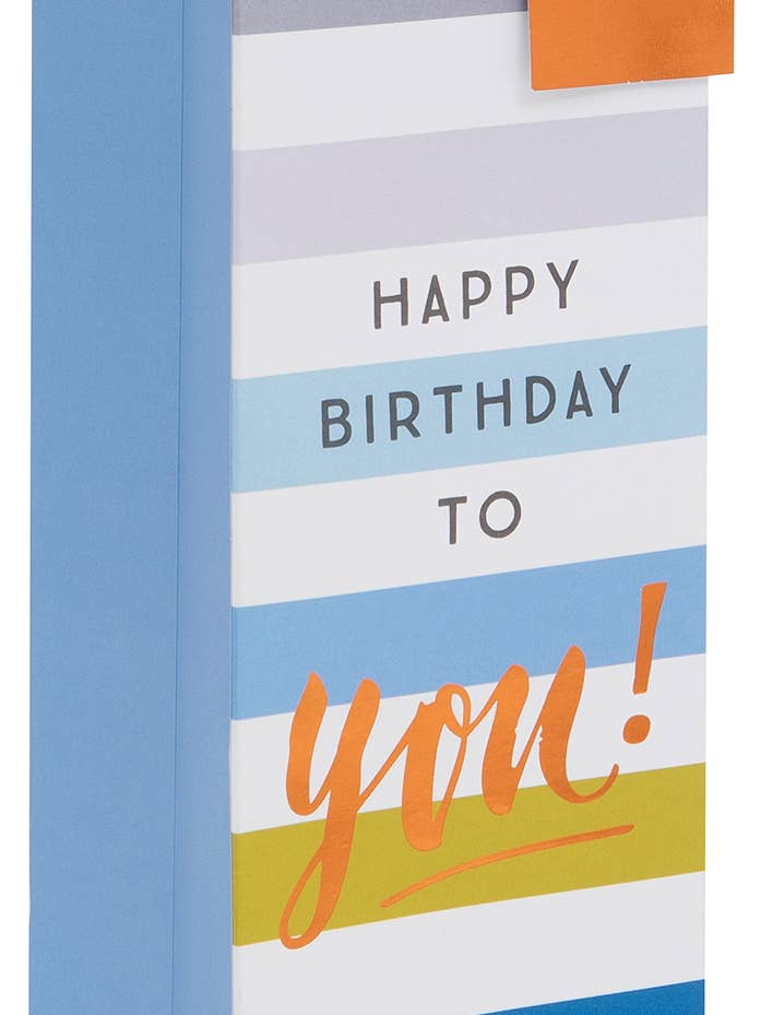 Saco de Garrafa de Risca Azul Feliz Aniversário para Ti por atacado de Ballyhoo